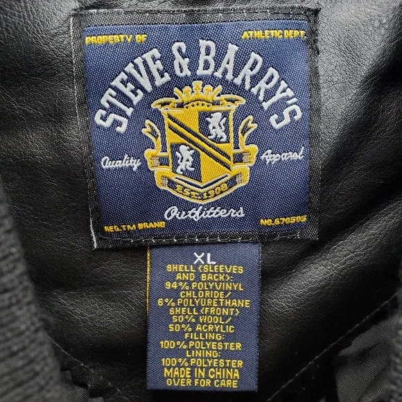Steve & Barry's Bomber Varsity Jacket Men XL Multicolor Athletic Fit Snap Button - Picture 8 of 15